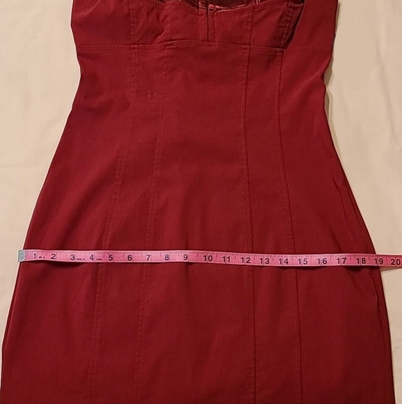 Express Red Spaghetti Strap Lace-up Back Dress - Picture 15 of 16